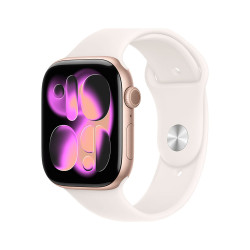 Apple Watch Series 11 GPS + Cellular Rose Gold Aluminium Case with Light Blush Sport Band