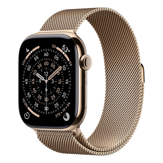 Apple Watch Series 11 GPS + Cellular 46mm Gold Titanium Case with Gold Milanese Loop