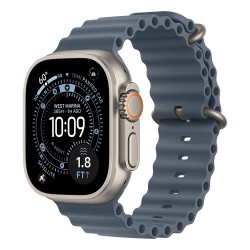 Apple Watch Ultra 3 GPS + Cellular 49mm Natural Titanium Case with Anchor Blue Ocean Band